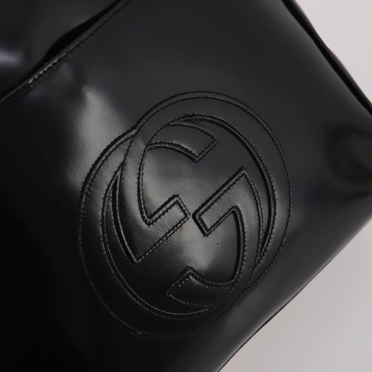 GUCCI Backpack Patent Black Silver Auth 201416