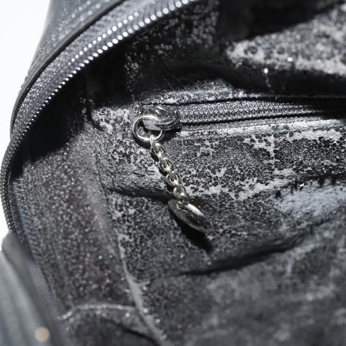 GUCCI Backpack Patent Black Silver Auth 201416