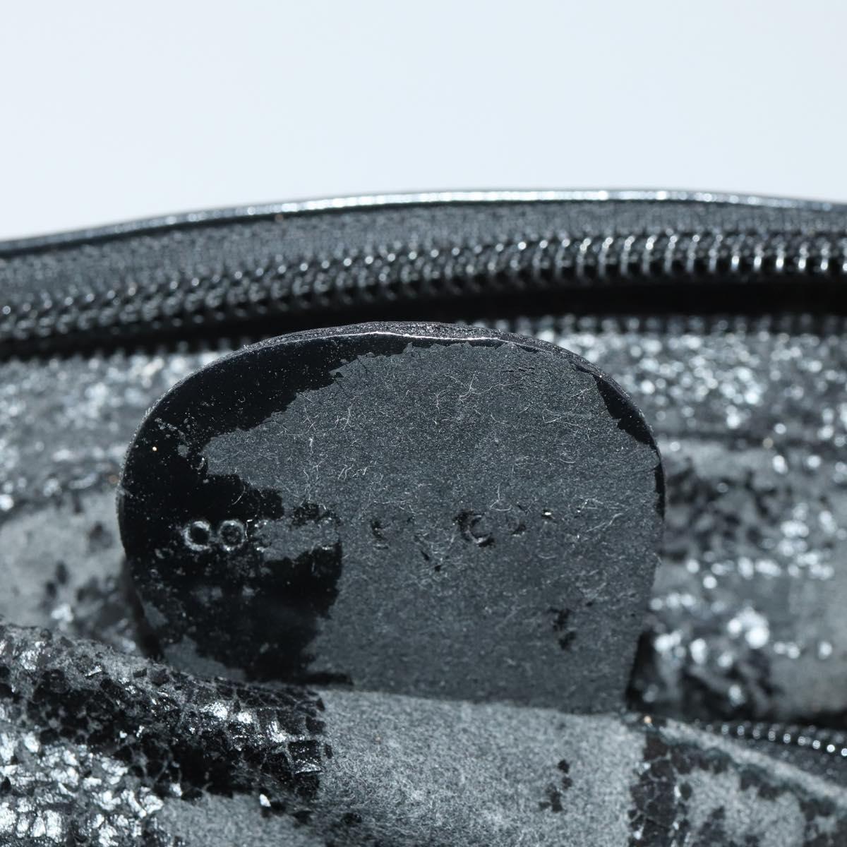 GUCCI Backpack Patent Black Silver Auth 201416