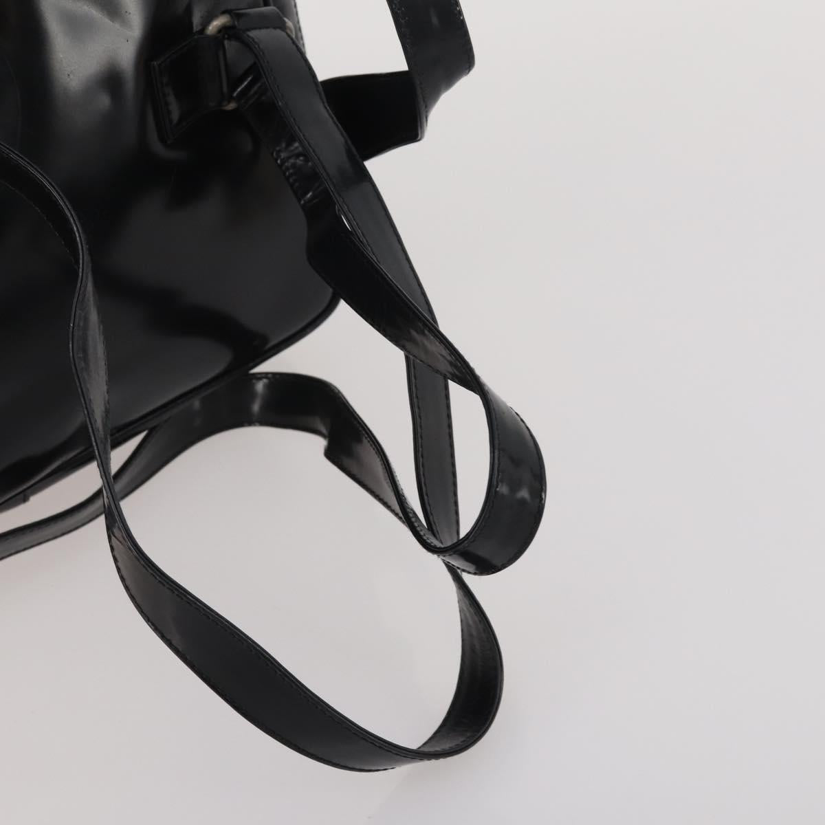 GUCCI Backpack Patent Black Silver Auth 201416