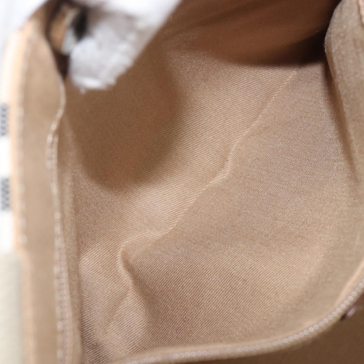 BURBERRY Nova Check Tote Bag Canvas Beige Silver Auth 201419A