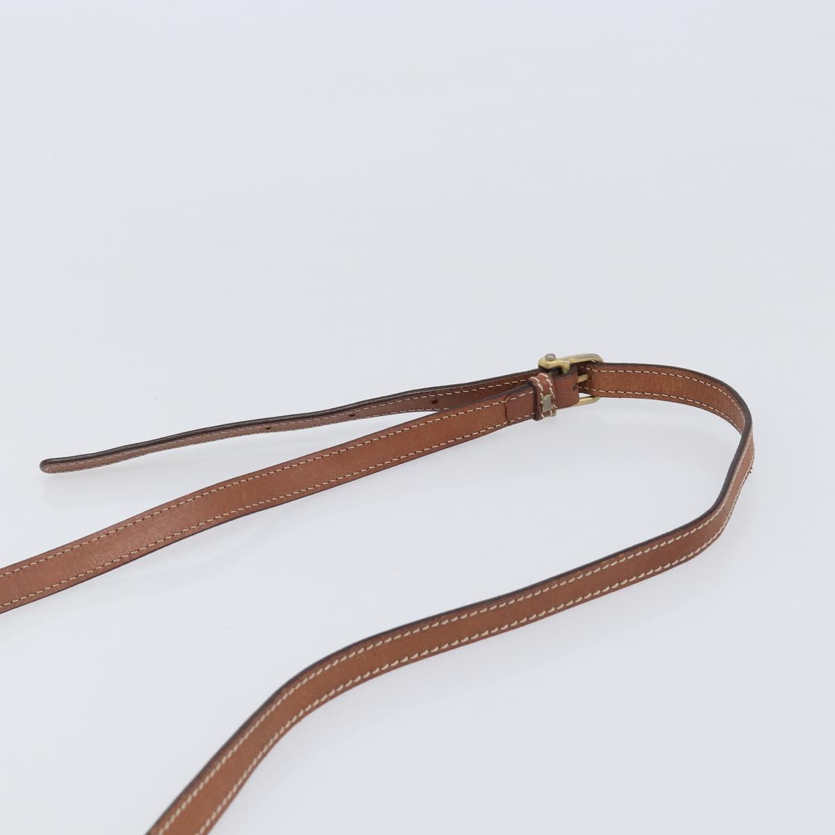 CELINE Macadam Shoulder Bag PVC Leather Brown Gold Tone Auth 201420