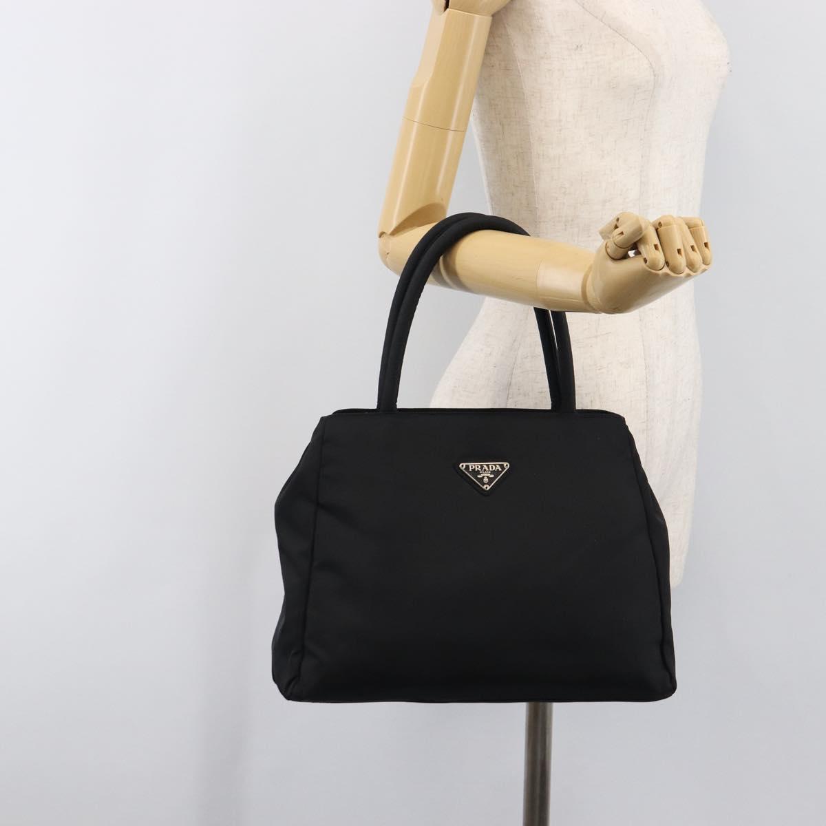 PRADA Hand Bag Nylon Black Auth 201421