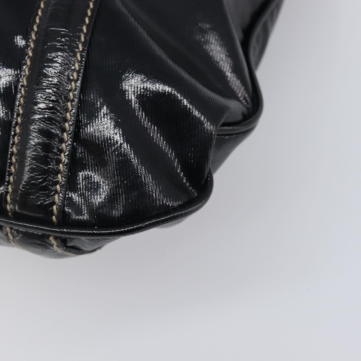 GUCCI Interlocking Shoulder Bag PVC Leather Black Gold Tone 162740 Auth 201423