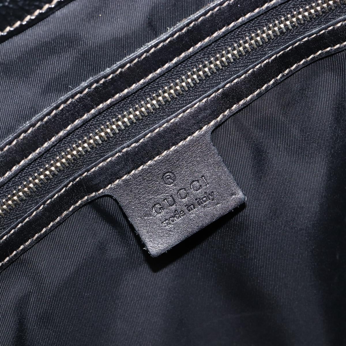 GUCCI Interlocking Shoulder Bag PVC Leather Black Gold Tone 162740 Auth 201423