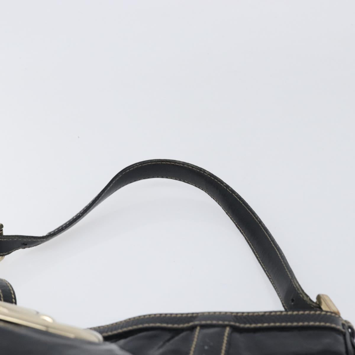 GUCCI Interlocking Shoulder Bag PVC Leather Black Gold Tone 162740 Auth 201423
