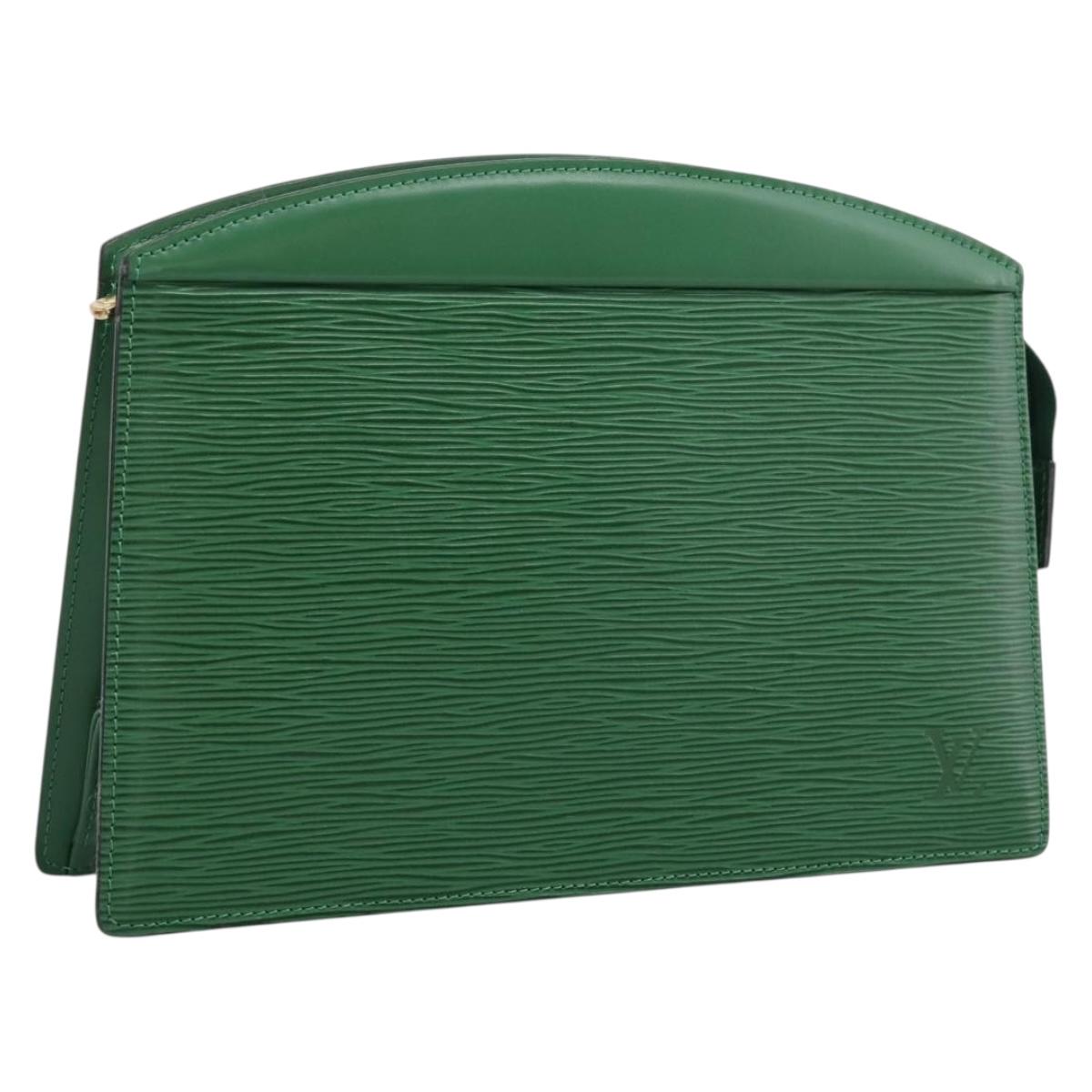 LOUIS VUITTON Epi Trousse Crete Pouch Green M48404 LV Auth 201429