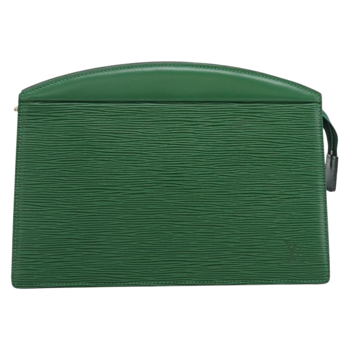 LOUIS VUITTON Epi Trousse Crete Pouch Green M48404 LV Auth 201429