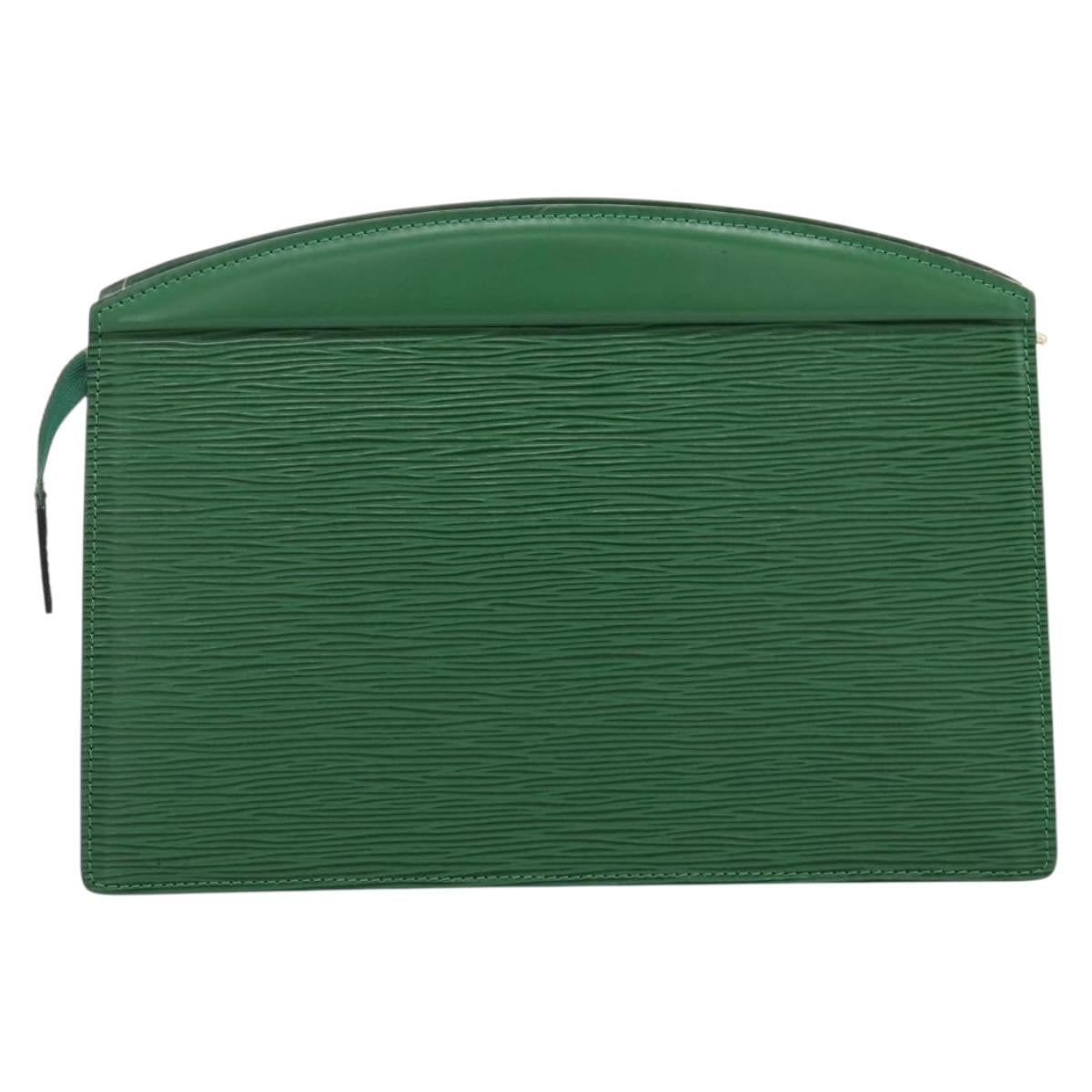 LOUIS VUITTON Epi Trousse Crete Pouch Green M48404 LV Auth 201429