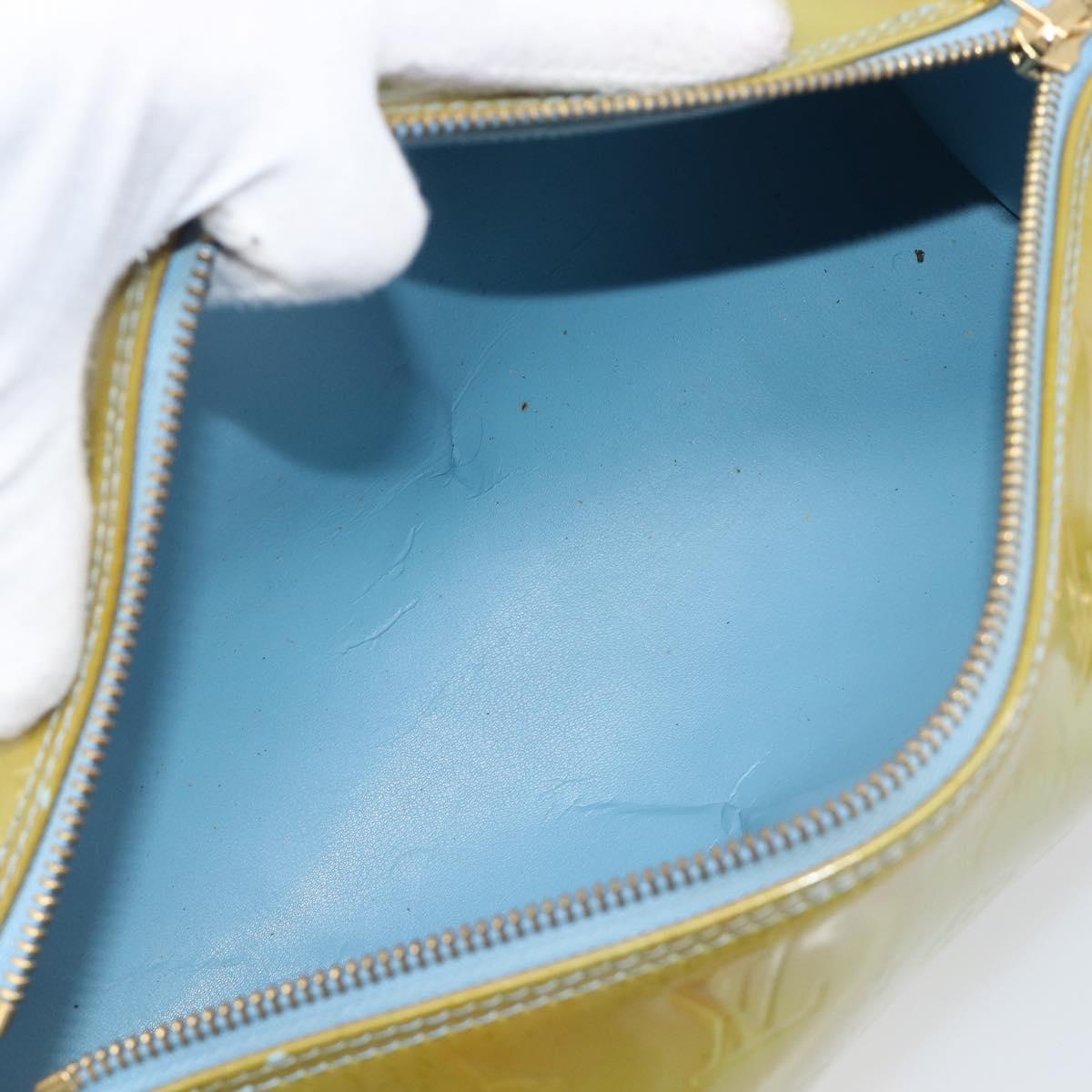 LOUIS VUITTON Monogram Vernis Bedford Hand Bag Baby Blue M91007 LV Auth 201430A