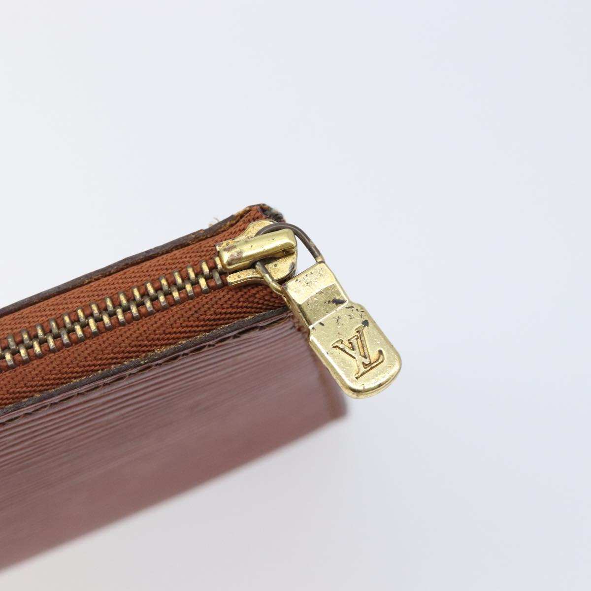 LOUIS VUITTON Epi Pochette Accessoires Pouch Brown M52983 LV Auth 201432