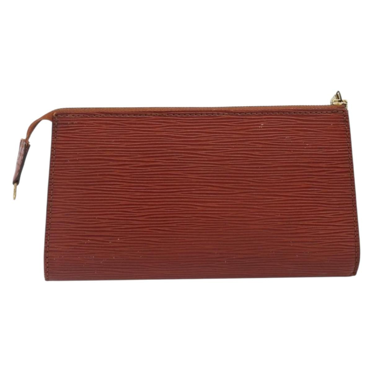 LOUIS VUITTON Epi Pochette Accessoires Pouch Brown M52983 LV Auth 201432