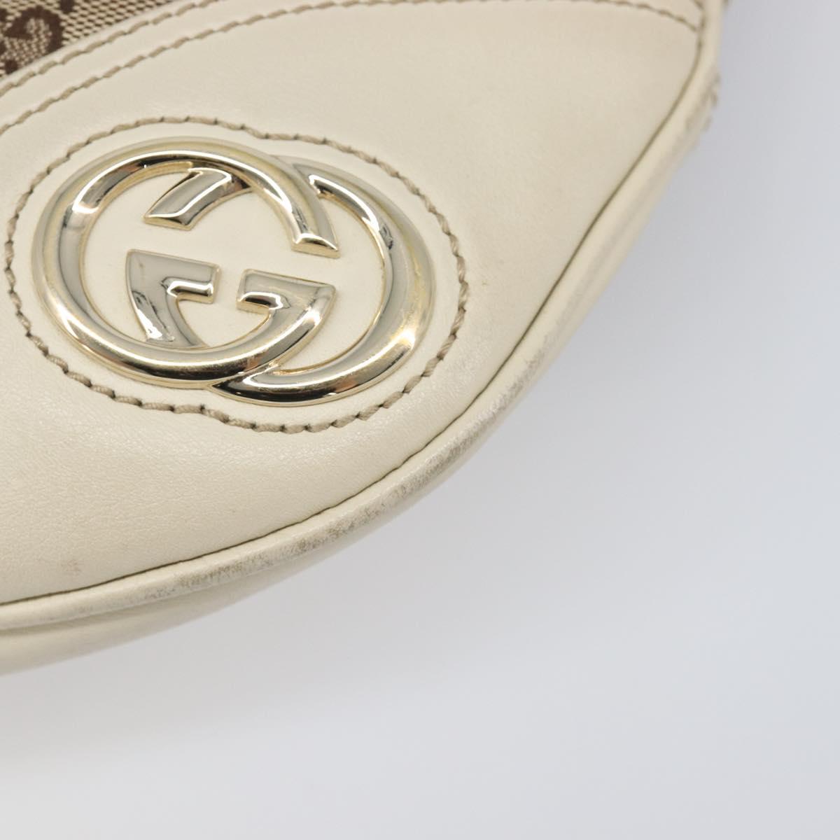 GUCCI GG Canvas Shoulder Bag Beige Gold Tone 169998 Auth 201433