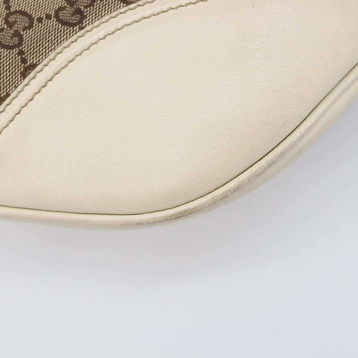 GUCCI GG Canvas Shoulder Bag Beige Gold Tone 169998 Auth 201433