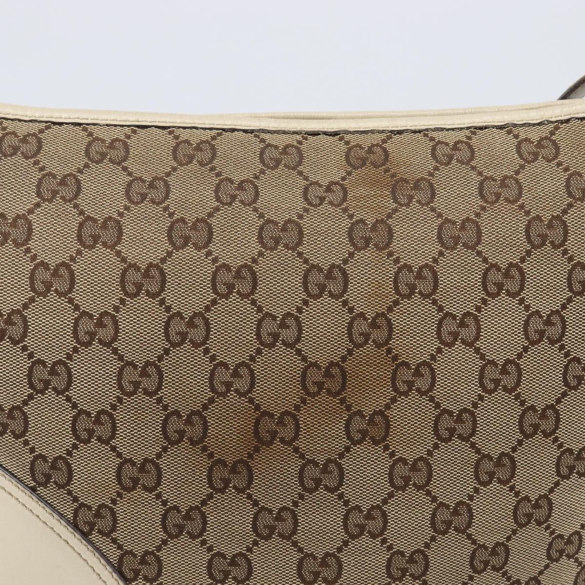 GUCCI GG Canvas Shoulder Bag Beige Gold Tone 169998 Auth 201433