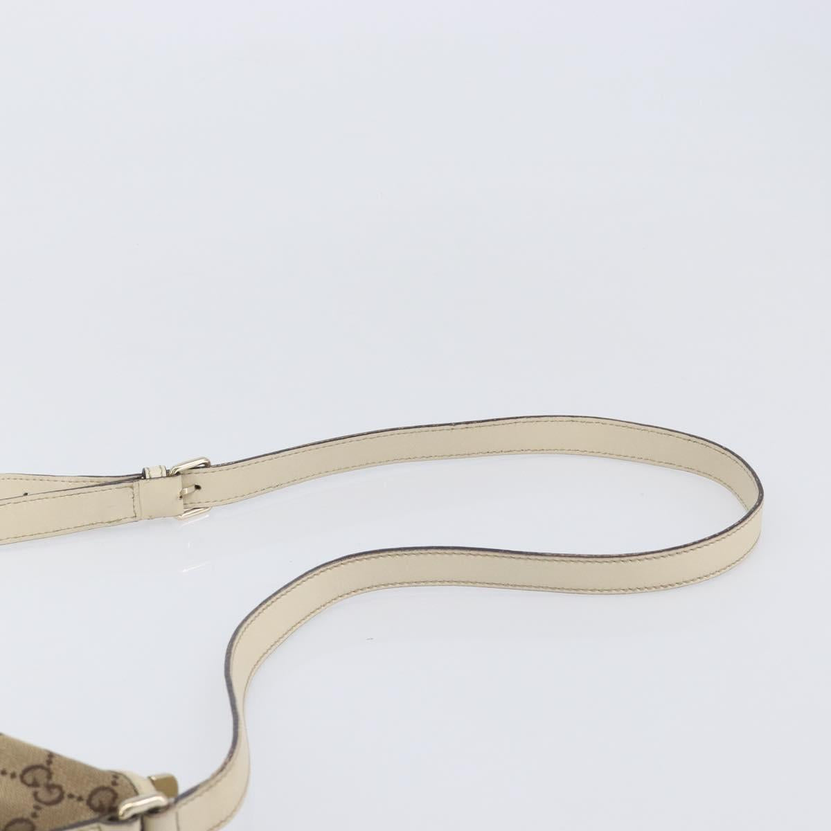 GUCCI GG Canvas Shoulder Bag Beige Gold Tone 169998 Auth 201433