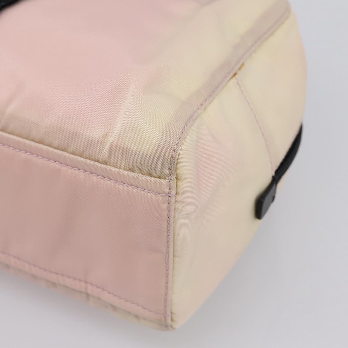 PRADA Hand Bag Nylon Pink Black Auth 201438
