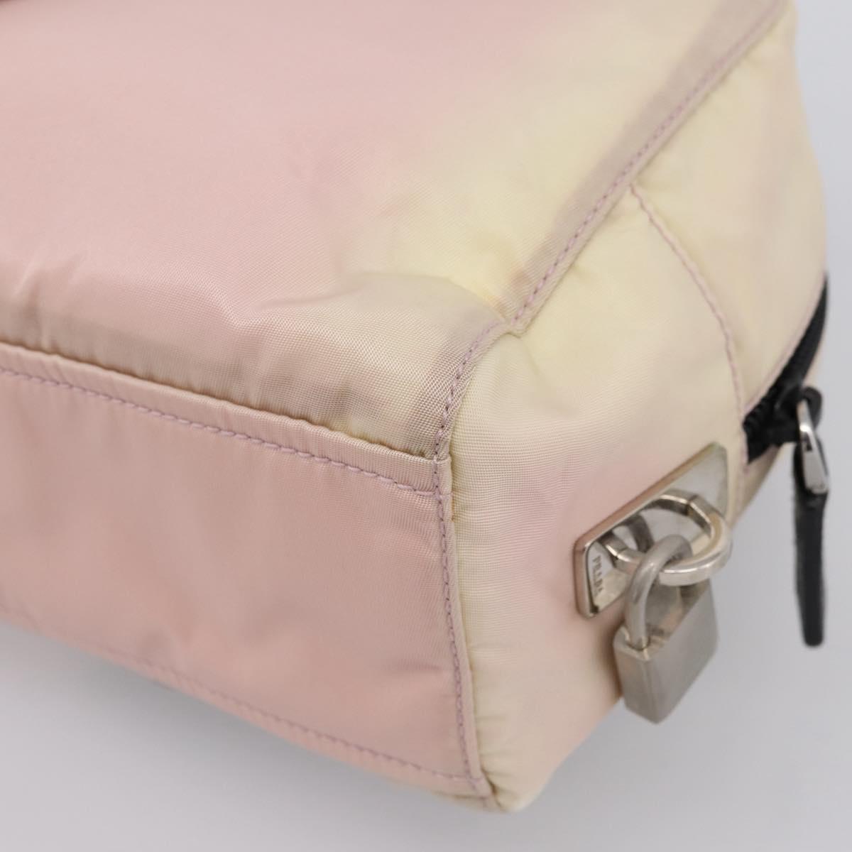 PRADA Hand Bag Nylon Pink Black Auth 201438