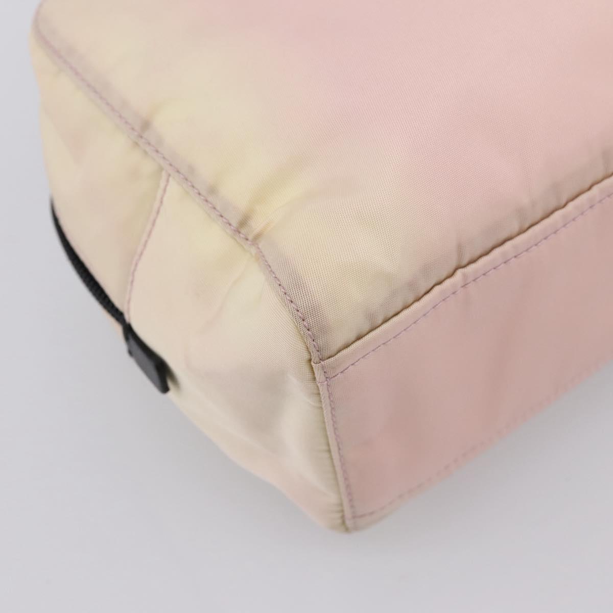 PRADA Hand Bag Nylon Pink Black Auth 201438
