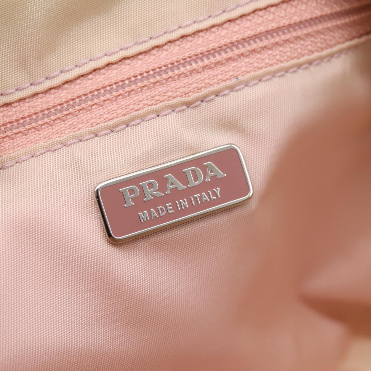 PRADA Hand Bag Nylon Pink Black Auth 201438