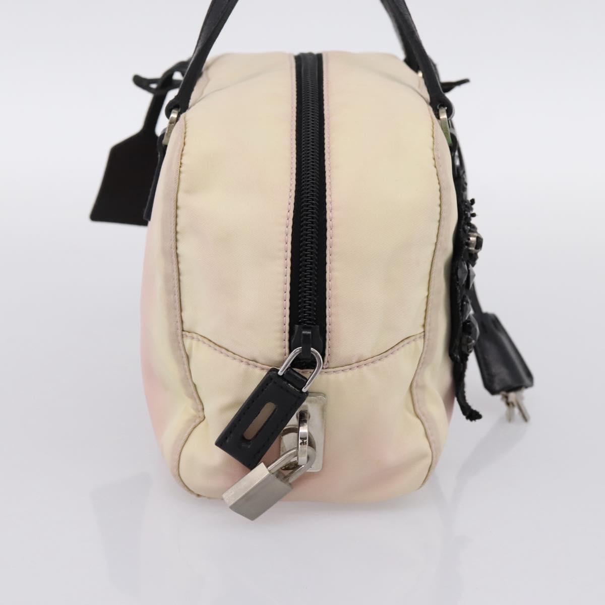 PRADA Hand Bag Nylon Pink Black Auth 201438
