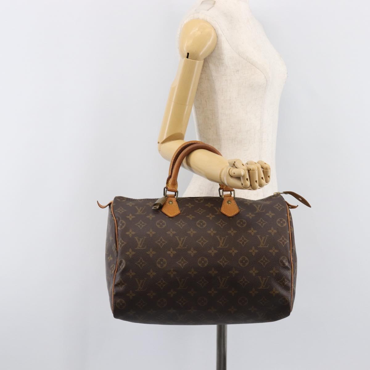 LOUIS VUITTON Monogram Speedy 35 Hand Bag M41524 LV Auth 201442V