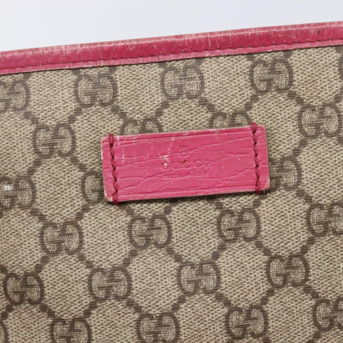 GUCCI GG Supreme Tote Bag PVC Beige Silver 114595 Auth 201444