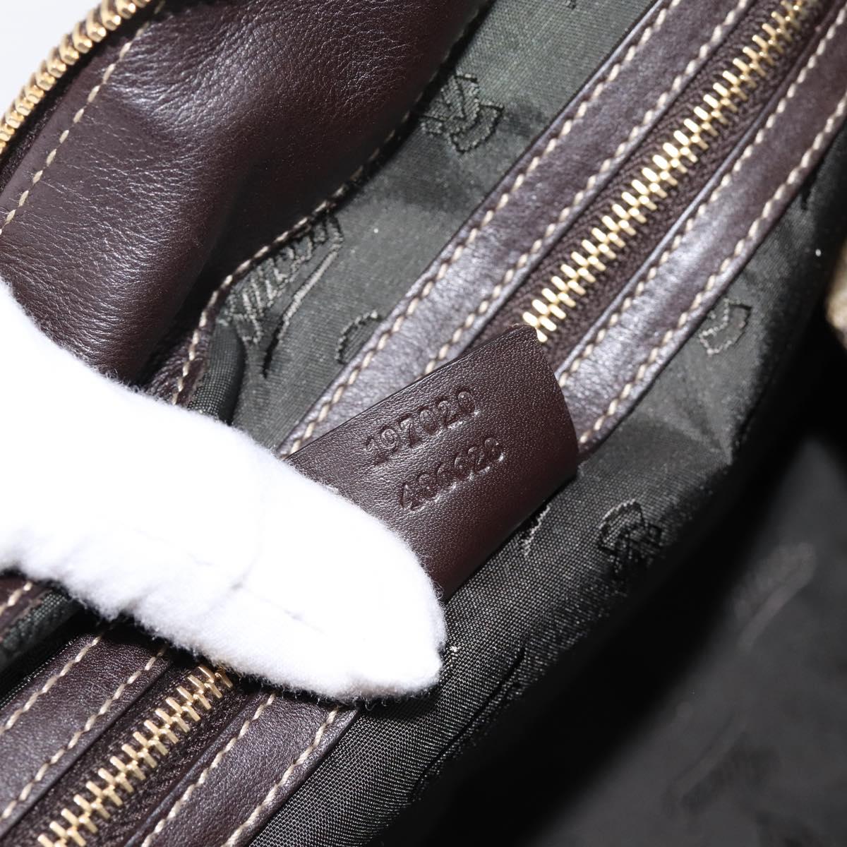 GUCCI GG Crystal Hand Bag Coated Canvas Beige Gold 197020 Auth 201445