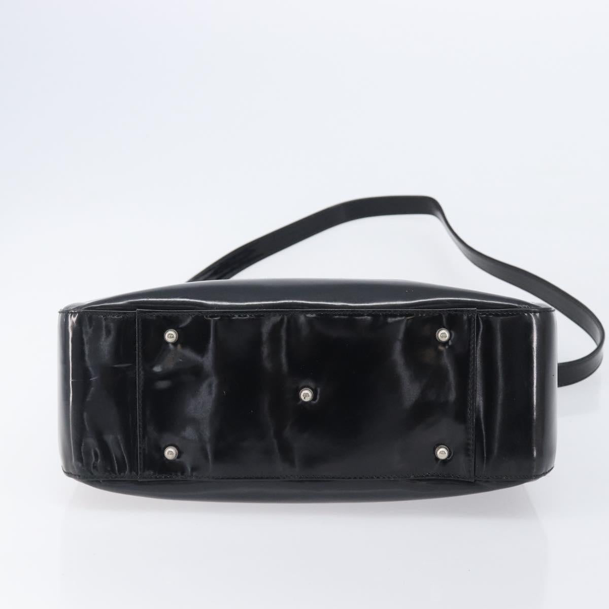 GUCCI Hand Bag Patent Leather 2way Black Silver 000 1013 0504 Auth 201452