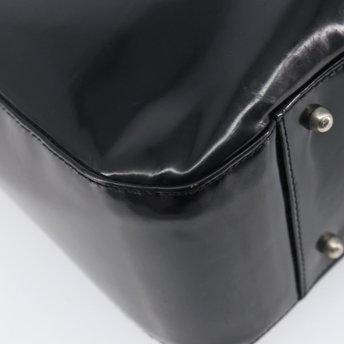 GUCCI Hand Bag Patent Leather 2way Black Silver 000 1013 0504 Auth 201452