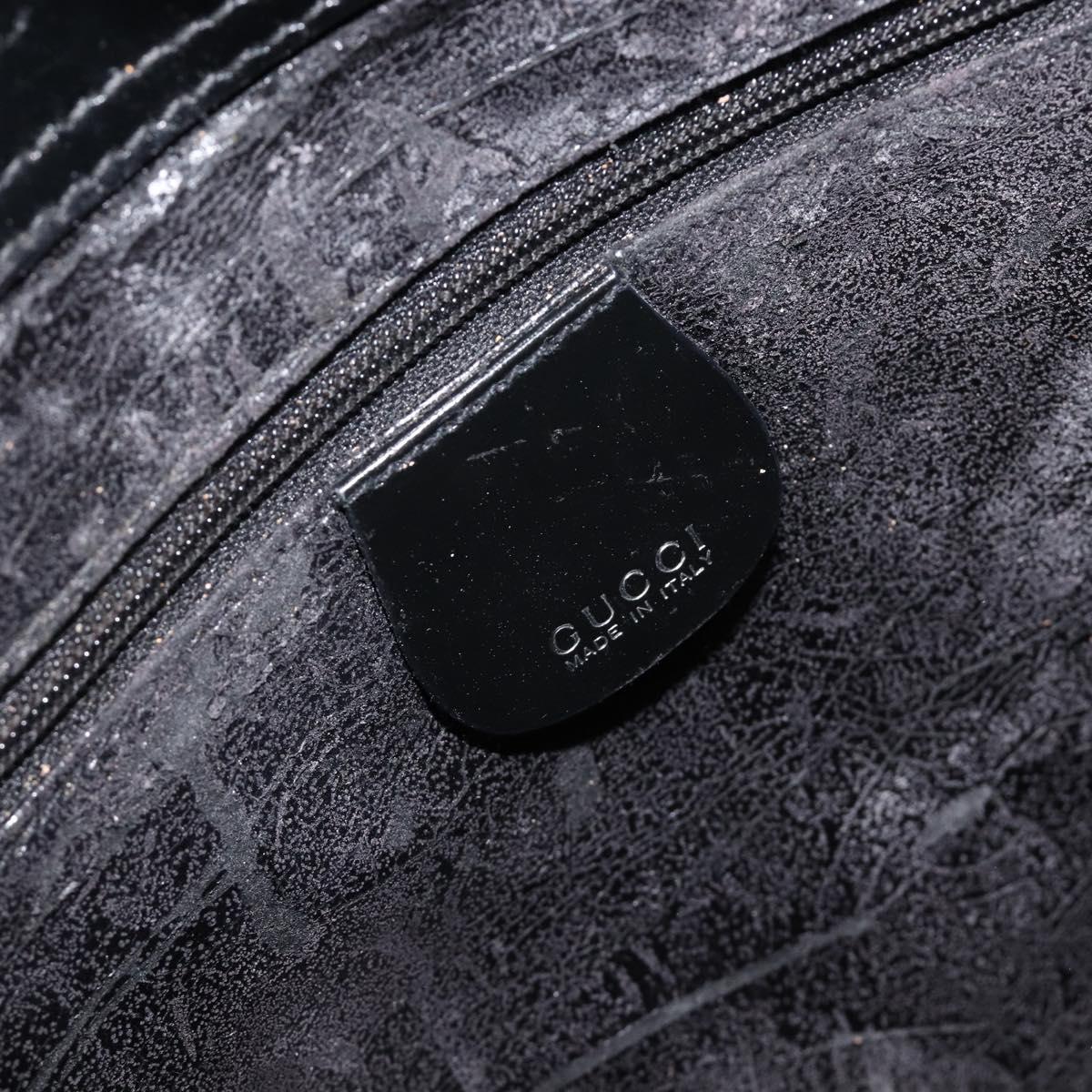 GUCCI Hand Bag Patent Leather 2way Black Silver 000 1013 0504 Auth 201452