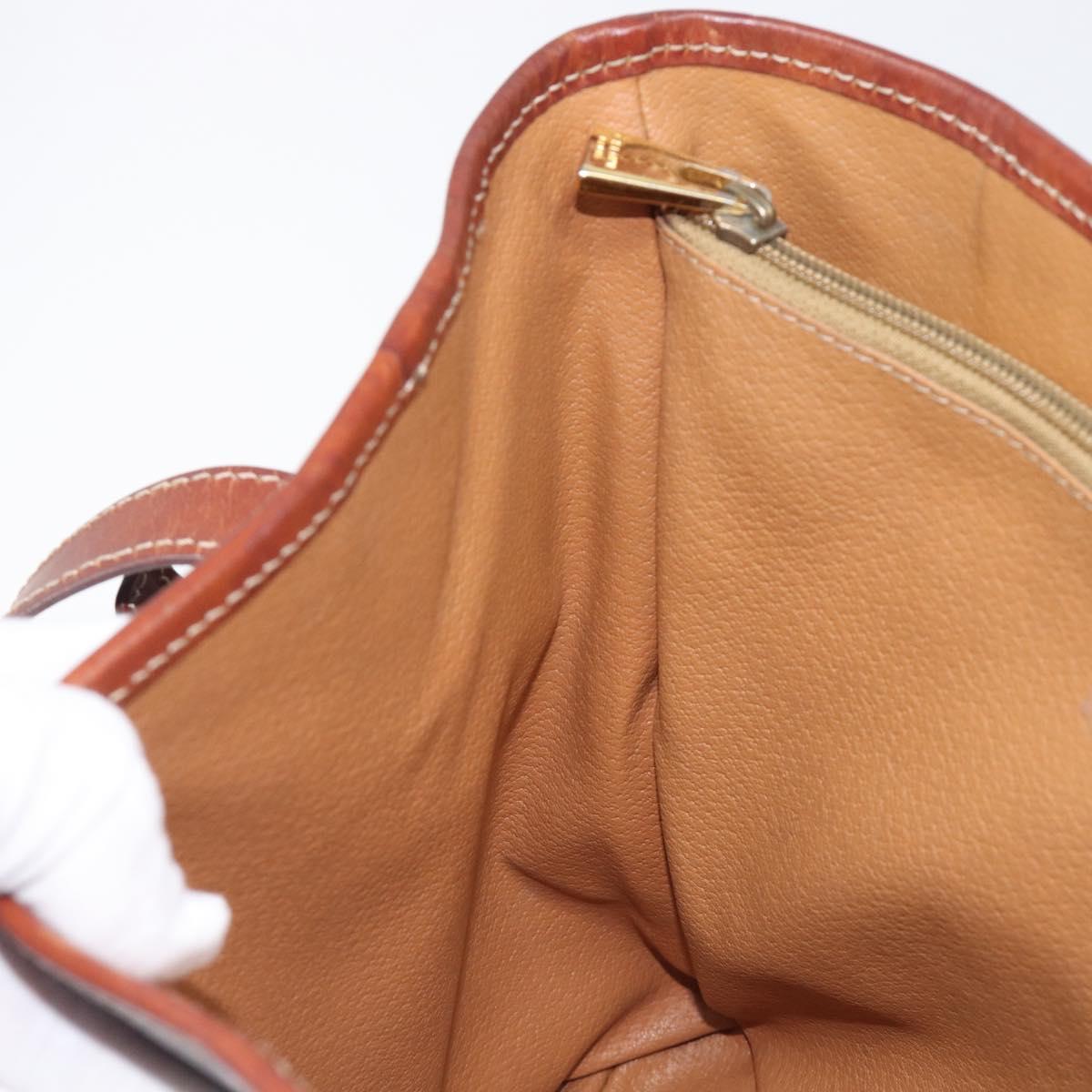 CELINE Macadam Canvas Tote Bag PVC Leather Brown Gold Auth 201454