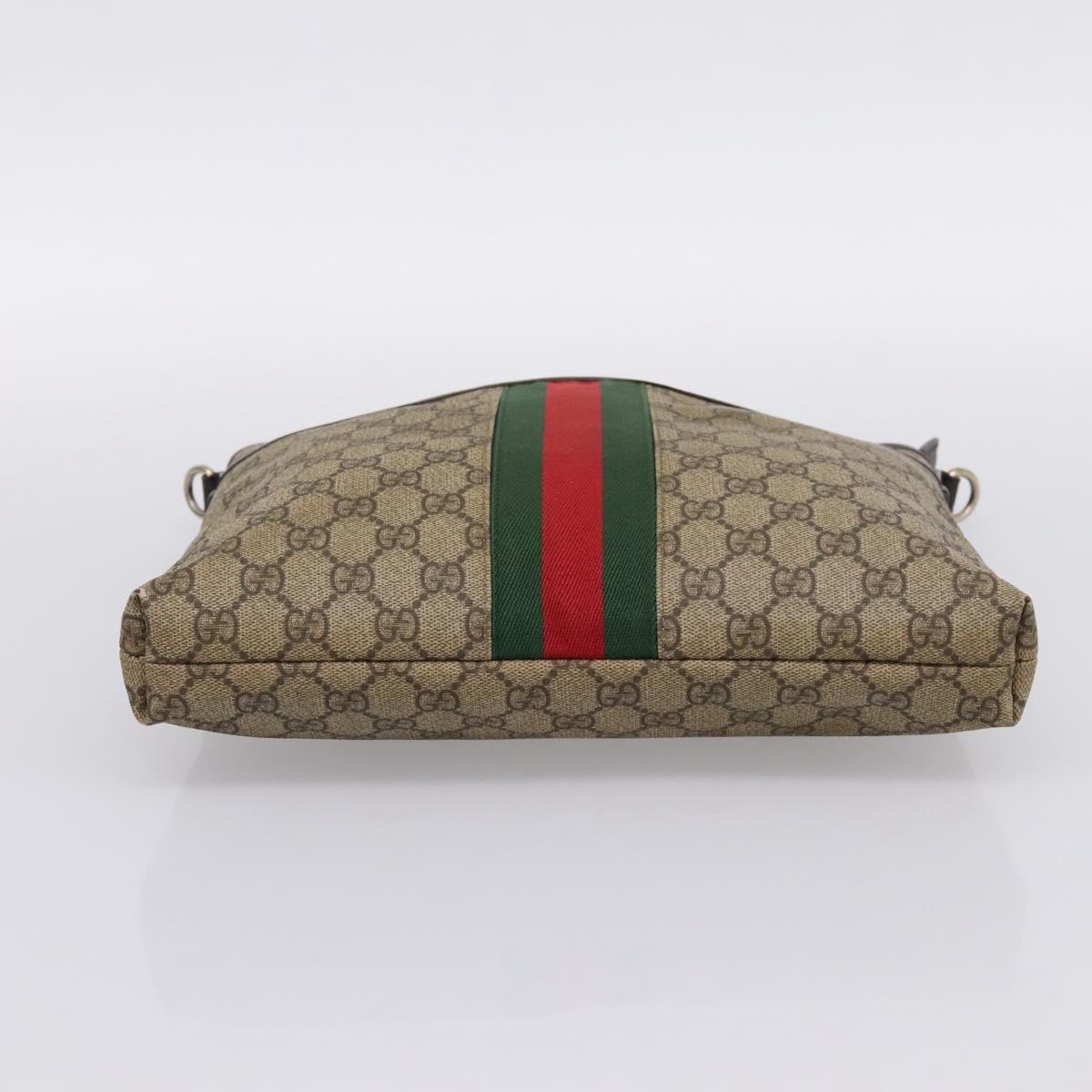 GUCCI GG Supreme Web Sherry Line Bag Outlet Beige Gold 388926 Auth 201457