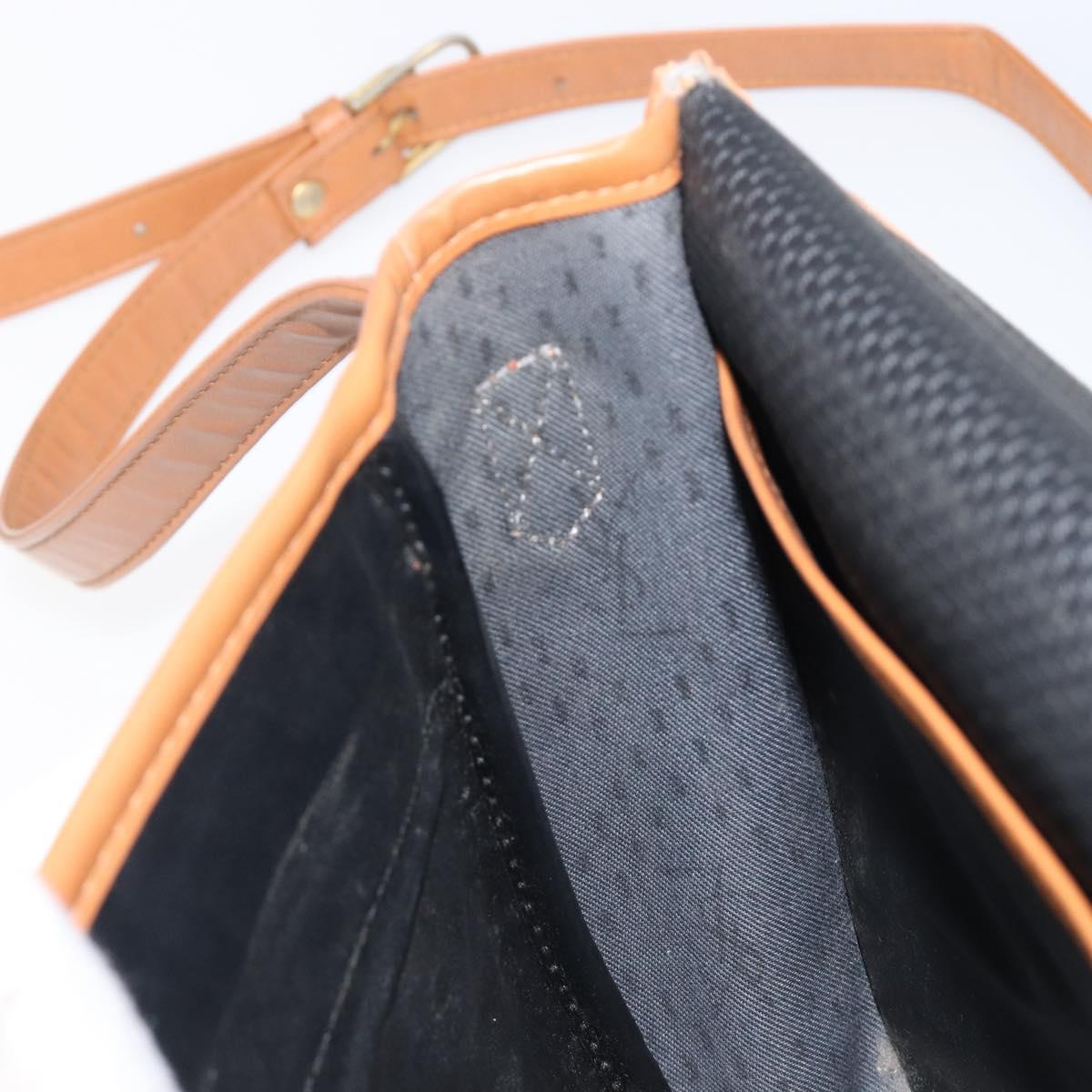 SAINT LAURENT Shoulder Bag PVC Canvas Black Gold Auth 201465