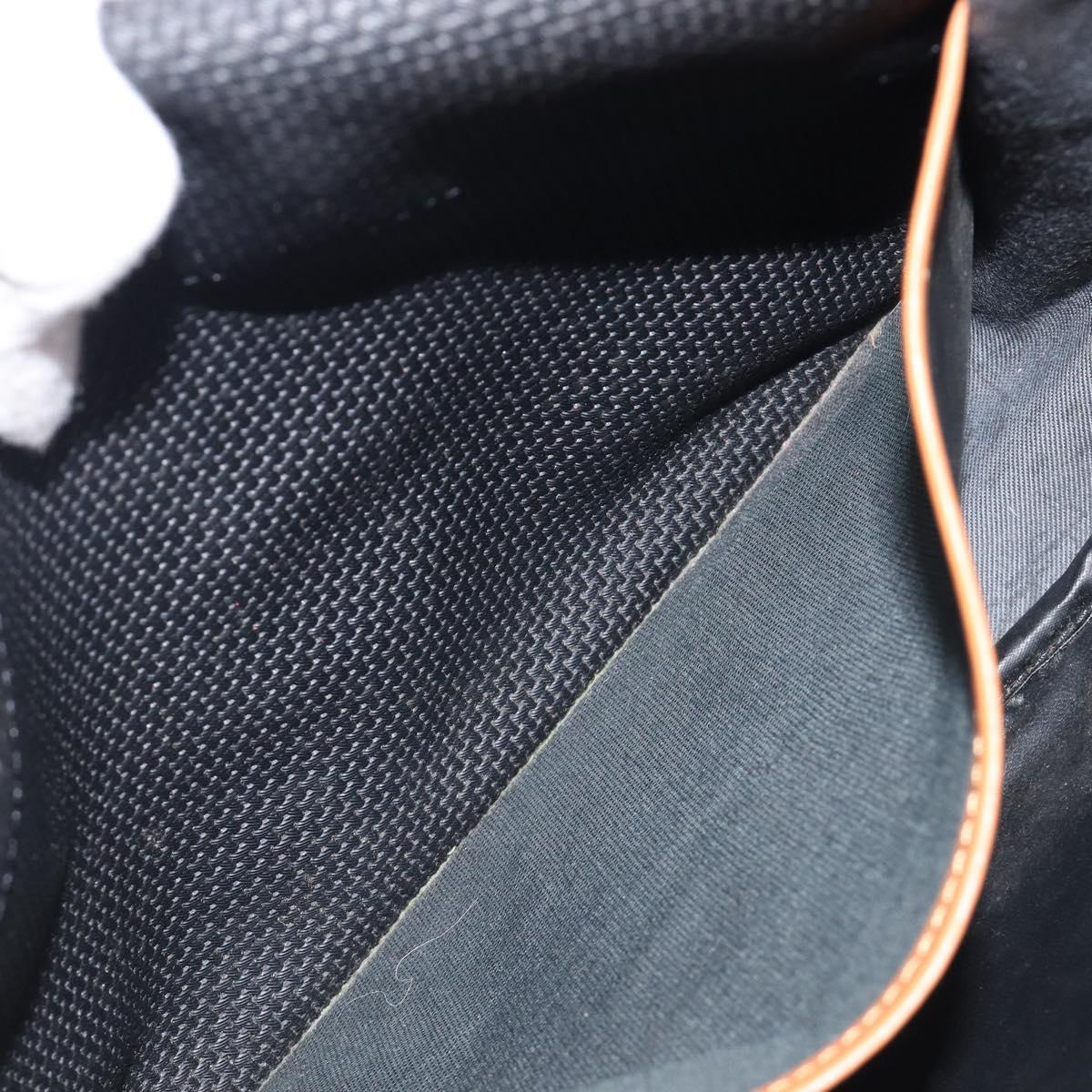 SAINT LAURENT Shoulder Bag PVC Canvas Black Gold Auth 201465