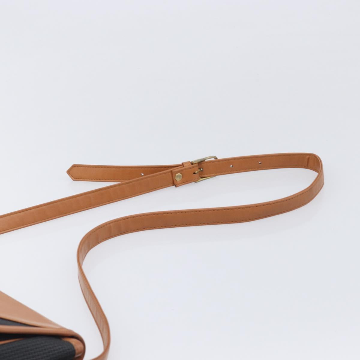 SAINT LAURENT Shoulder Bag PVC Canvas Black Gold Auth 201465