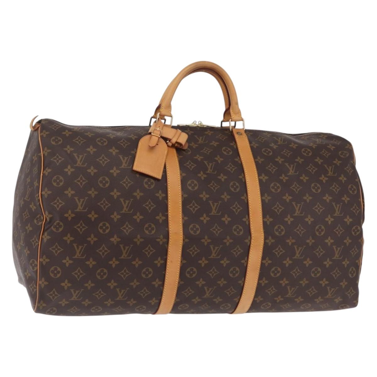 LOUIS VUITTON Monogram Keepall 60 Boston Bag M41422 LV Auth 201471V