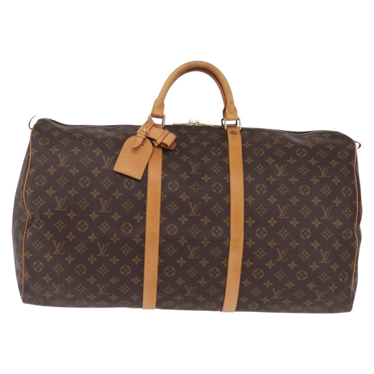 LOUIS VUITTON Monogram Keepall 60 Boston Bag M41422 LV Auth 201471V