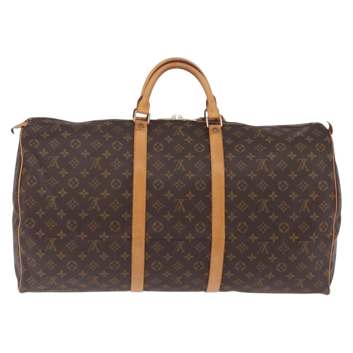 LOUIS VUITTON Monogram Keepall 60 Boston Bag M41422 LV Auth 201471V