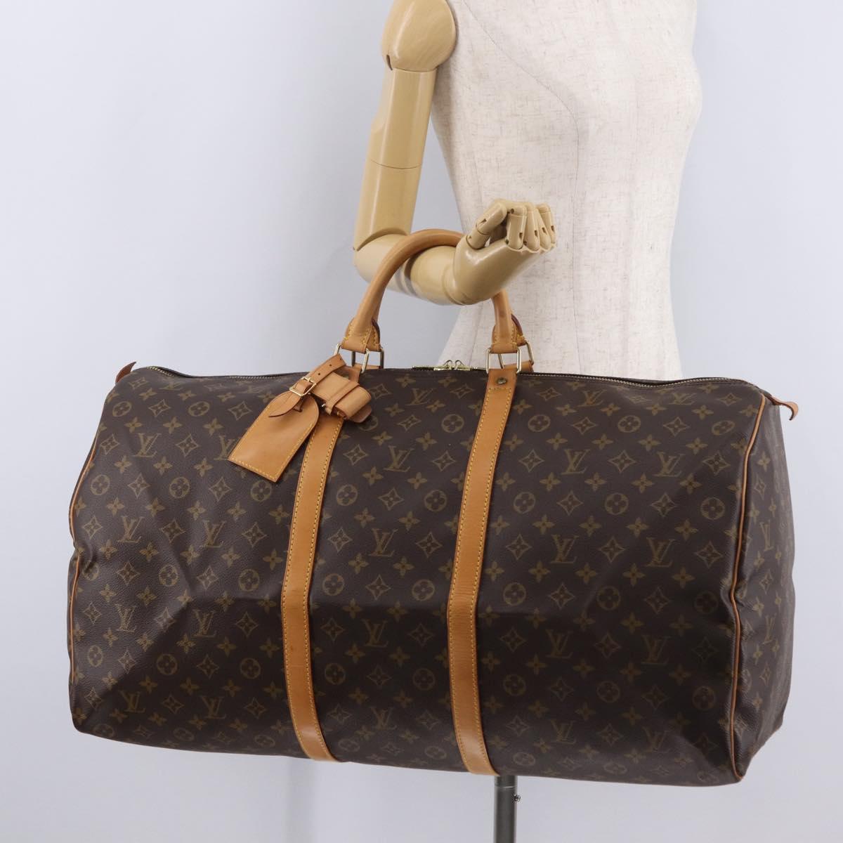 LOUIS VUITTON Monogram Keepall 60 Boston Bag M41422 LV Auth 201471V
