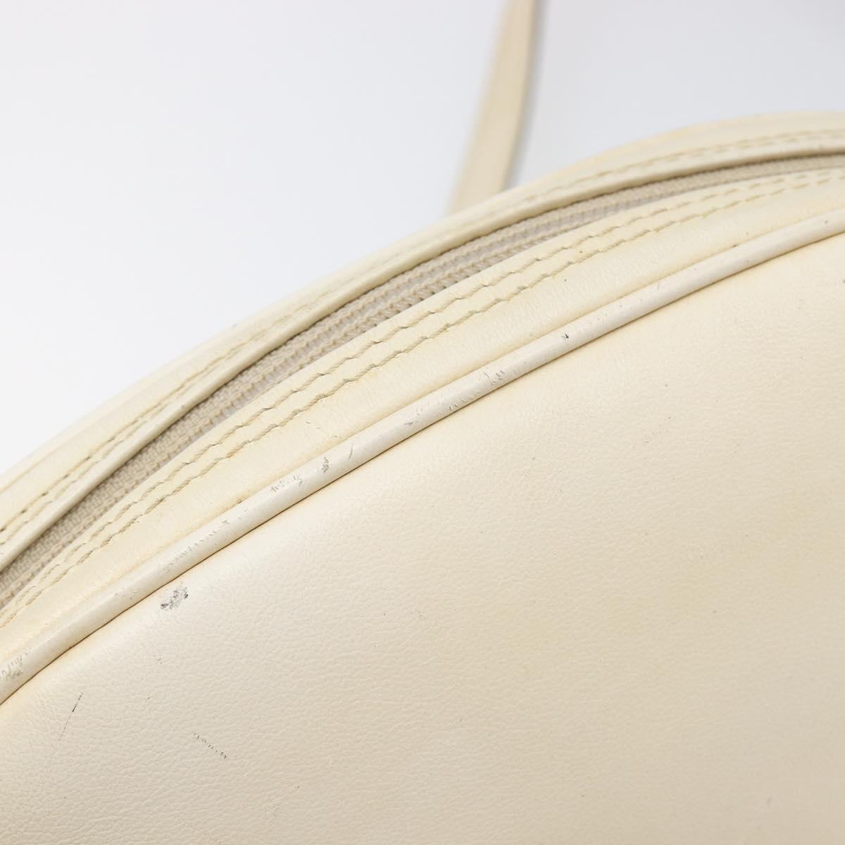 SAINT LAURENT Shoulder Bag Leather Beige Gold Auth 201477