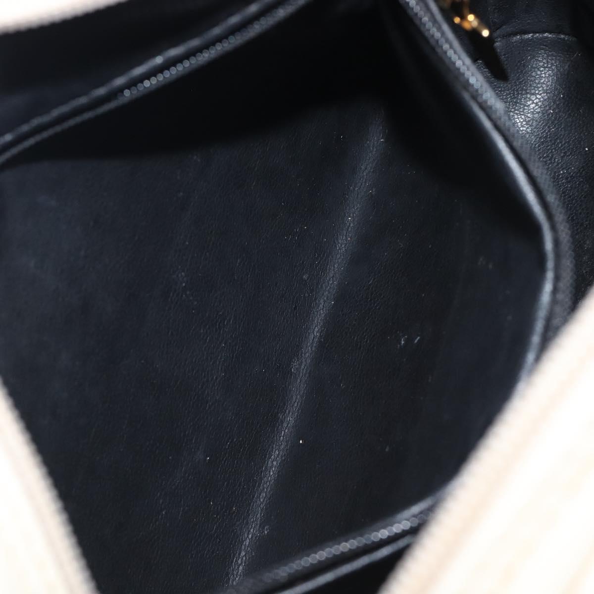 SAINT LAURENT Shoulder Bag Leather Beige Gold Auth 201477