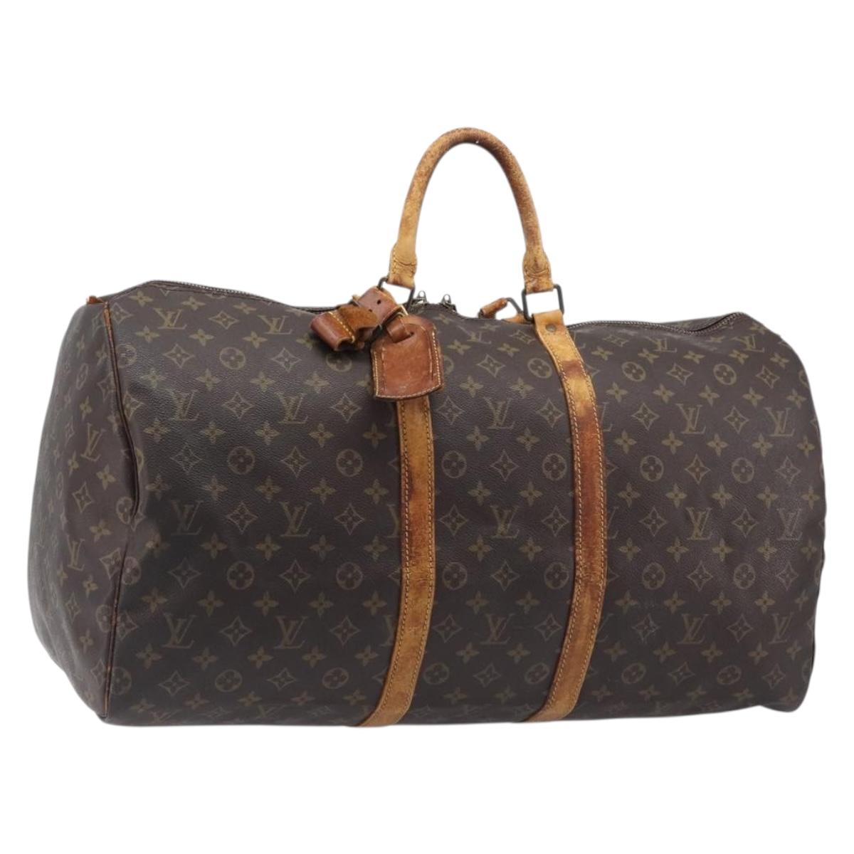 LOUIS VUITTON Monogram Keepall 55 Boston Bag M41424 LV Auth 201479