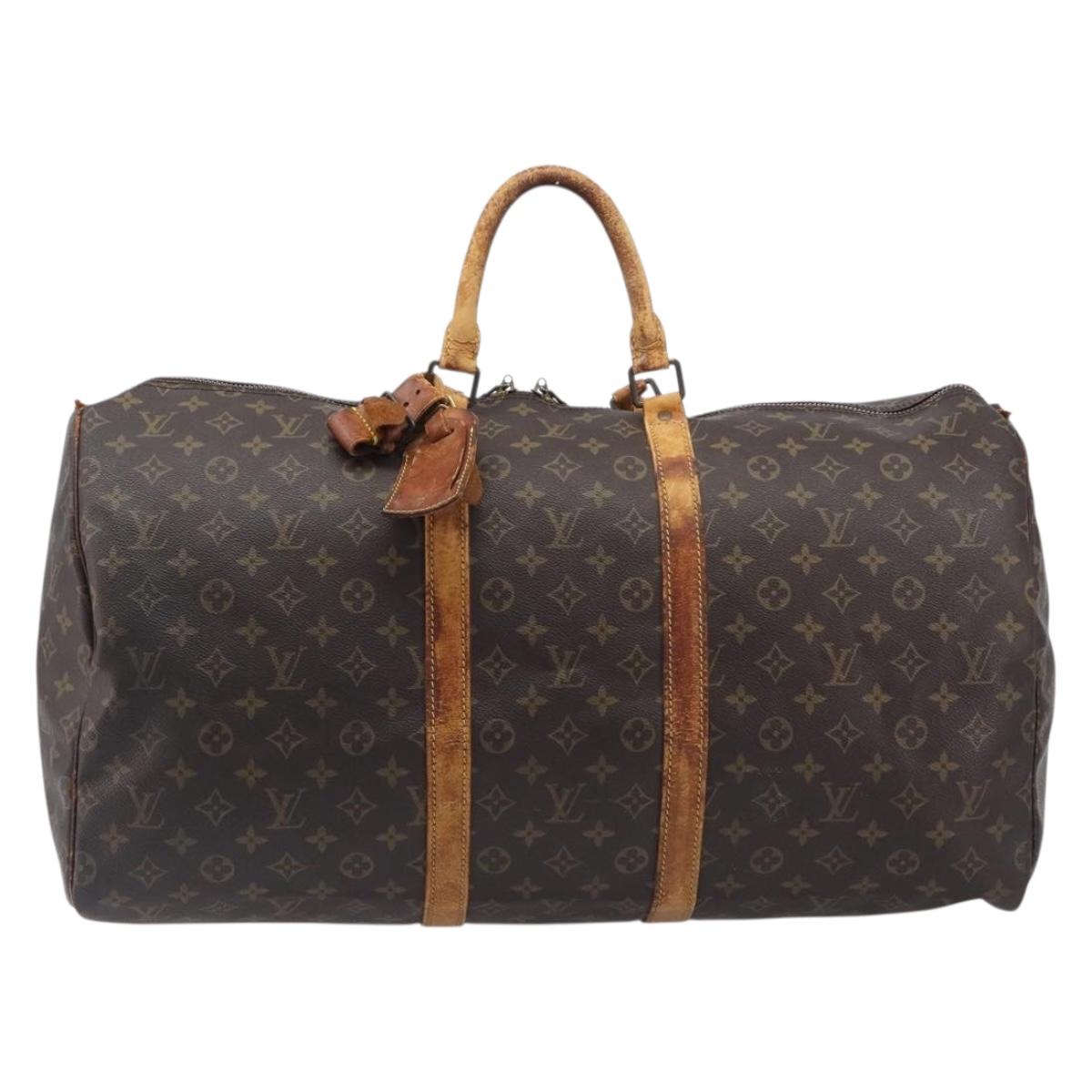 LOUIS VUITTON Monogram Keepall 55 Boston Bag M41424 LV Auth 201479