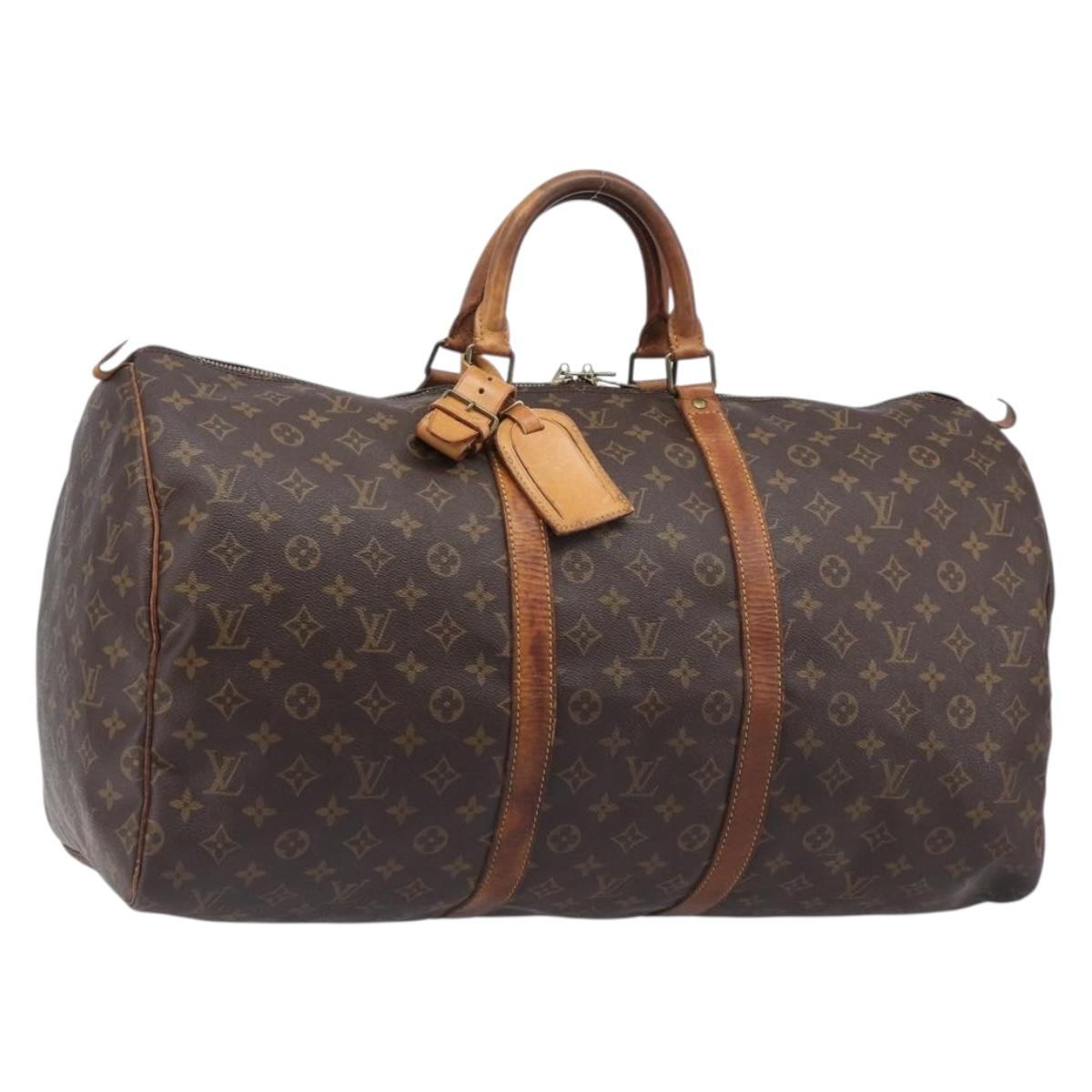 LOUIS VUITTON Monogram Keepall 55 Boston Bag M41424 LV Auth 201482