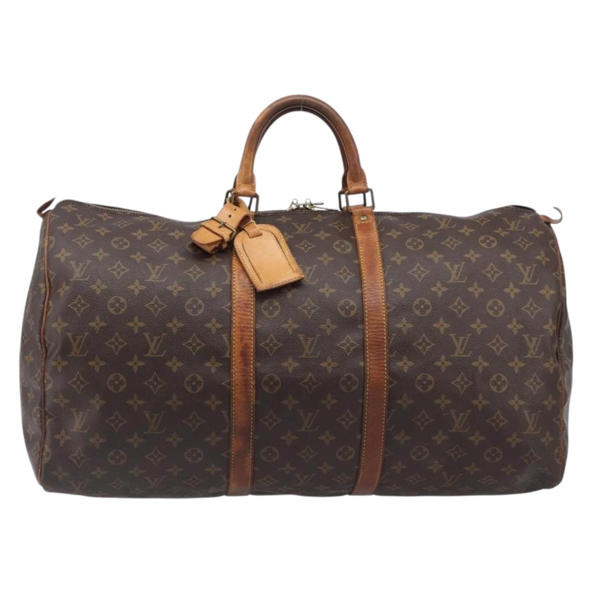 LOUIS VUITTON Monogram Keepall 55 Boston Bag M41424 LV Auth 201482