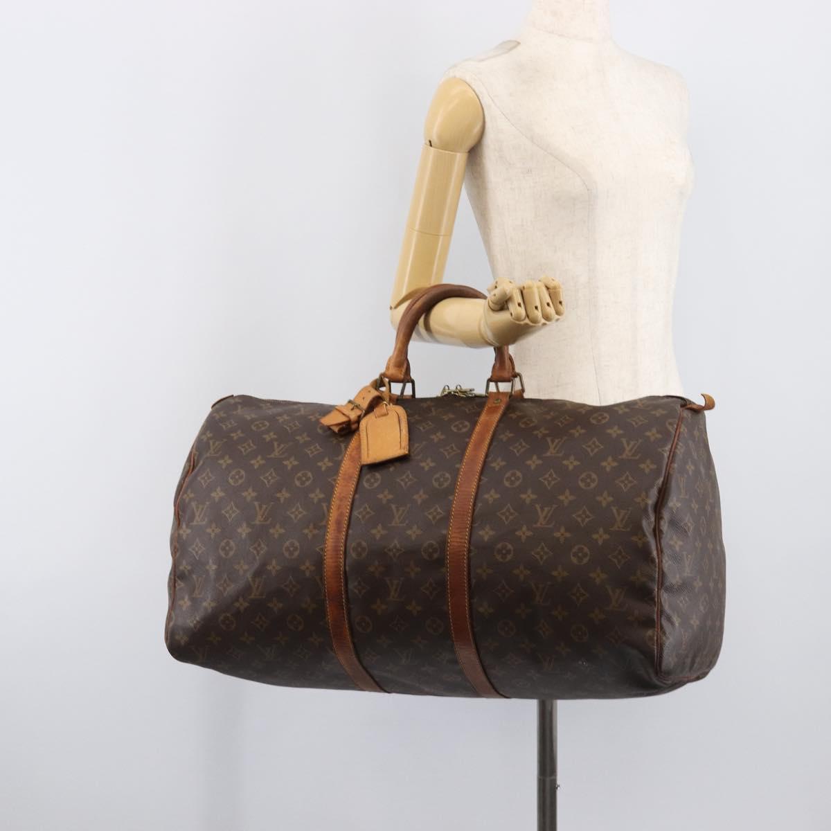 LOUIS VUITTON Monogram Keepall 55 Boston Bag M41424 LV Auth 201482