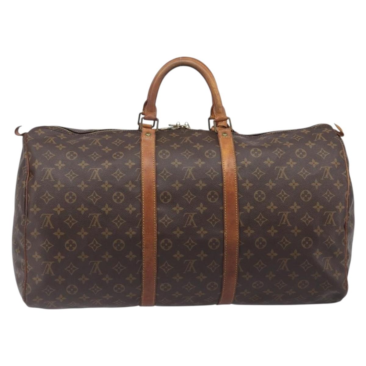 LOUIS VUITTON Monogram Keepall 55 Boston Bag M41424 LV Auth 201482