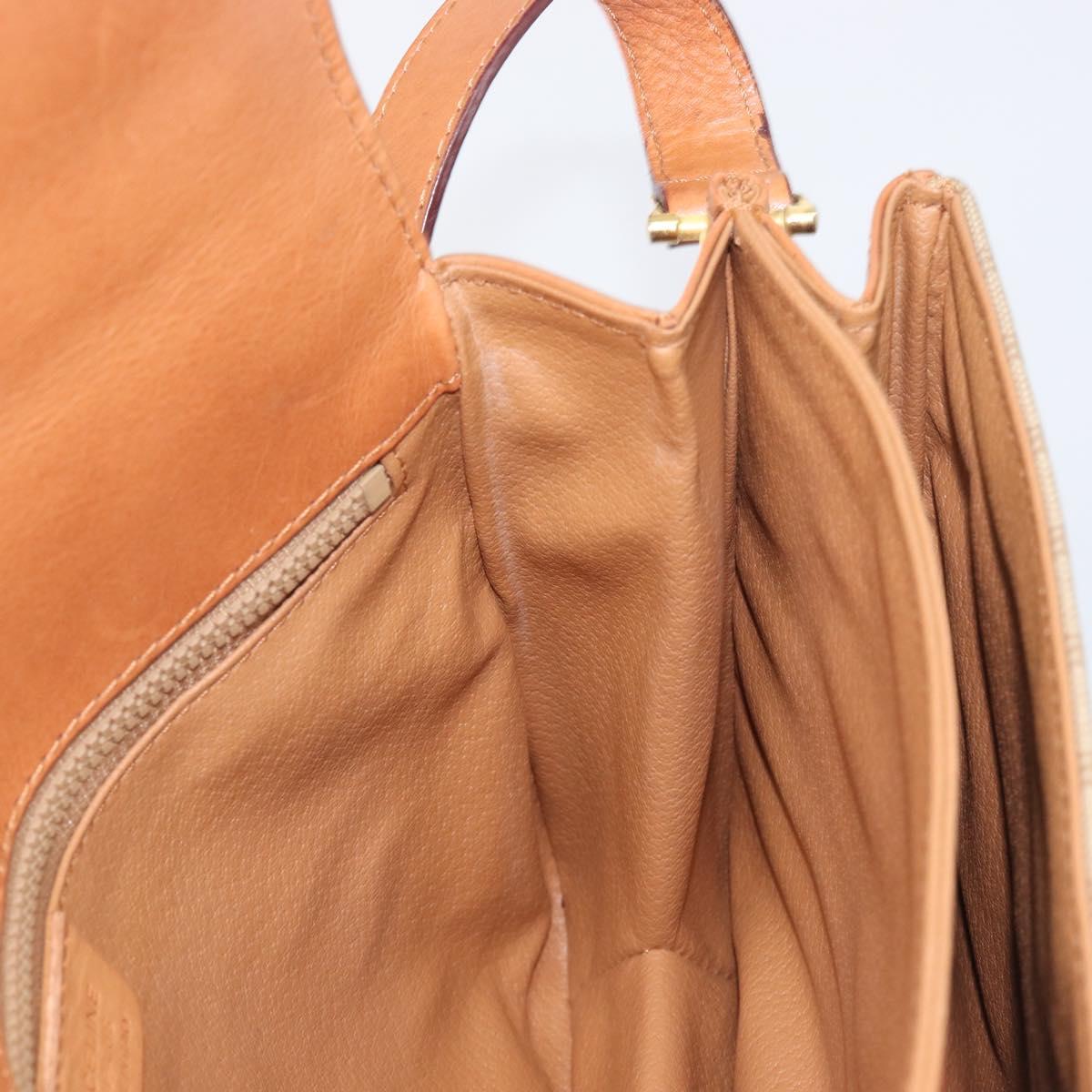 CELINE Macadam Canvas Shoulder Bag PVC Beige Gold Auth 201484A