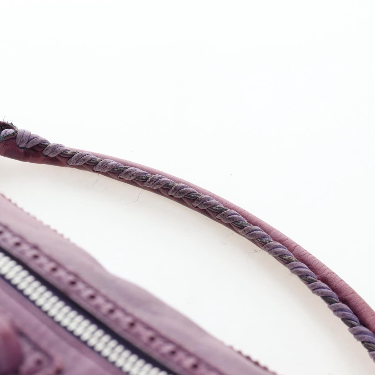 BALENCIAGA Covered Giant Day Hand Bag Leather Purple Silver 204527 Auth 201485V